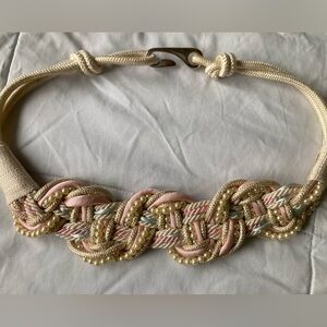 Elegant Pink and Cream Beaded Belt